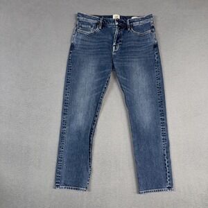 Flint & Tinder Jeans Mens 30x30 (Fits 30x28) Blue Straight Fit Distressed Denim